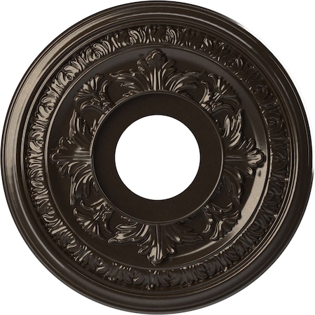 Ekena Millwork Baltimore PVC Medallion (Canopies up to 5 1/4"), 13"OD x 3 1/2"ID x 3/4"P, Metallic Rustic Mist CMP13BAERU
